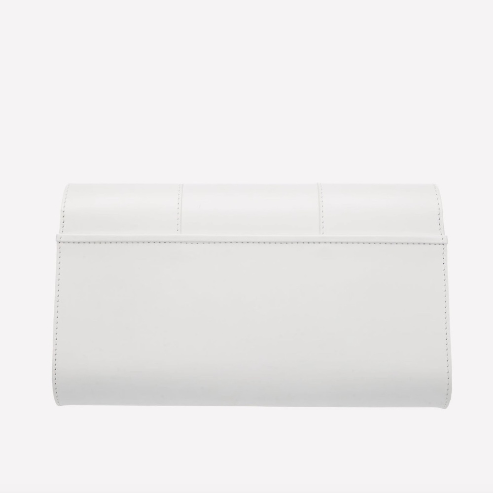 Perrin Paris La Croisette  Strass White Leather Clutch With Swarovski Cr… - Picture 13 of 16